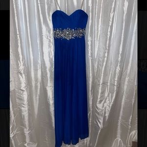 Royal Blue Maxi Bedazzled Dress